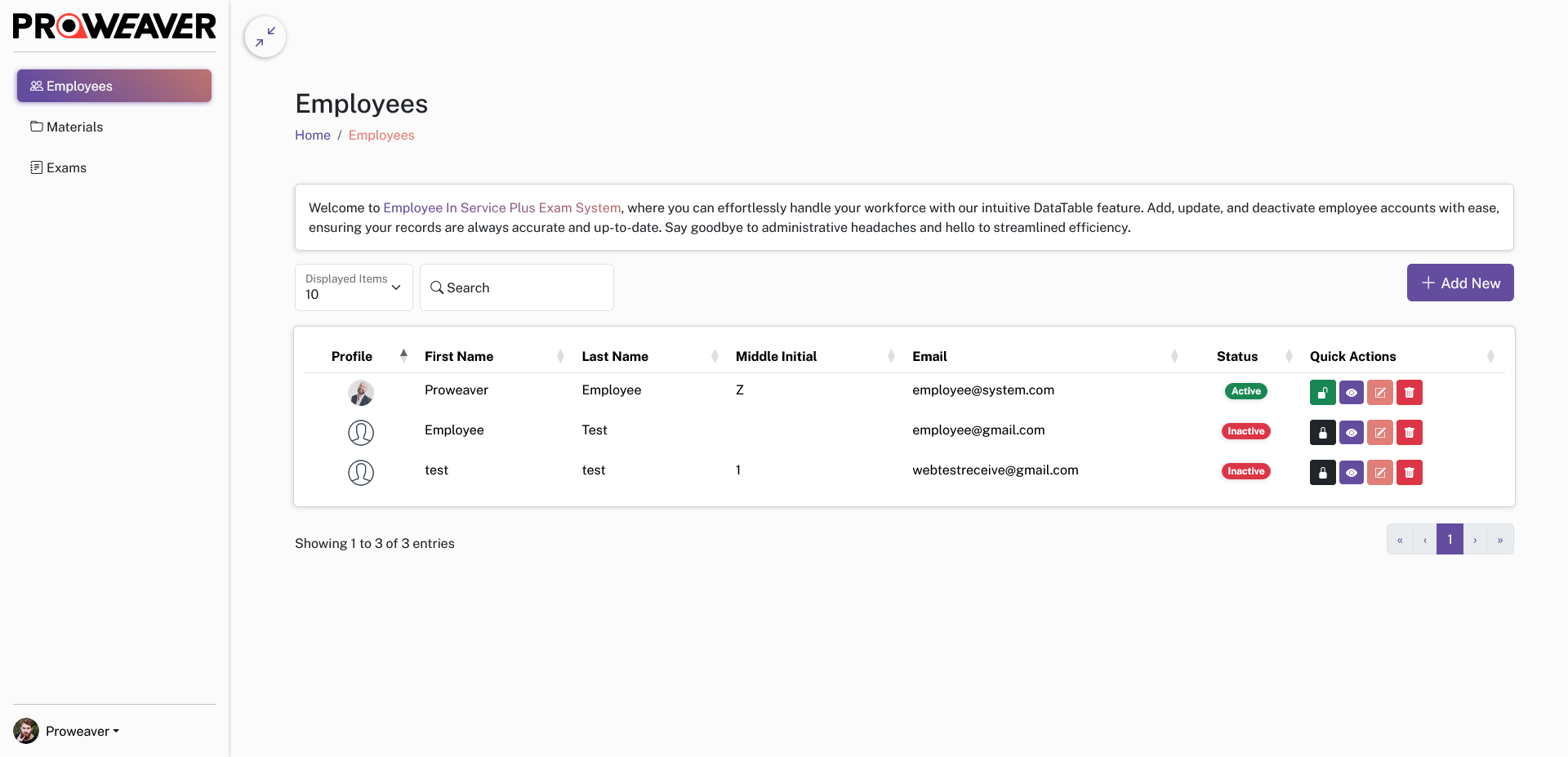 Employee In Service Premium Dashboard